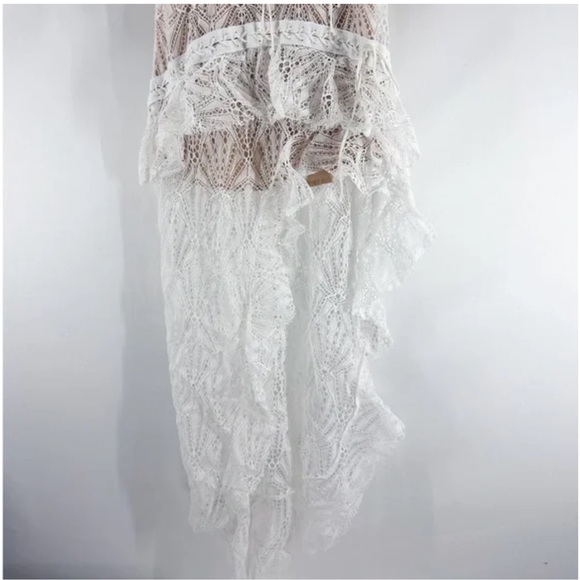 FOR LOVE & LEMONS High Roller Lace Maxi Dress Cutout Bell Sleeves w/ Tags Size M - Picture 12 of 16